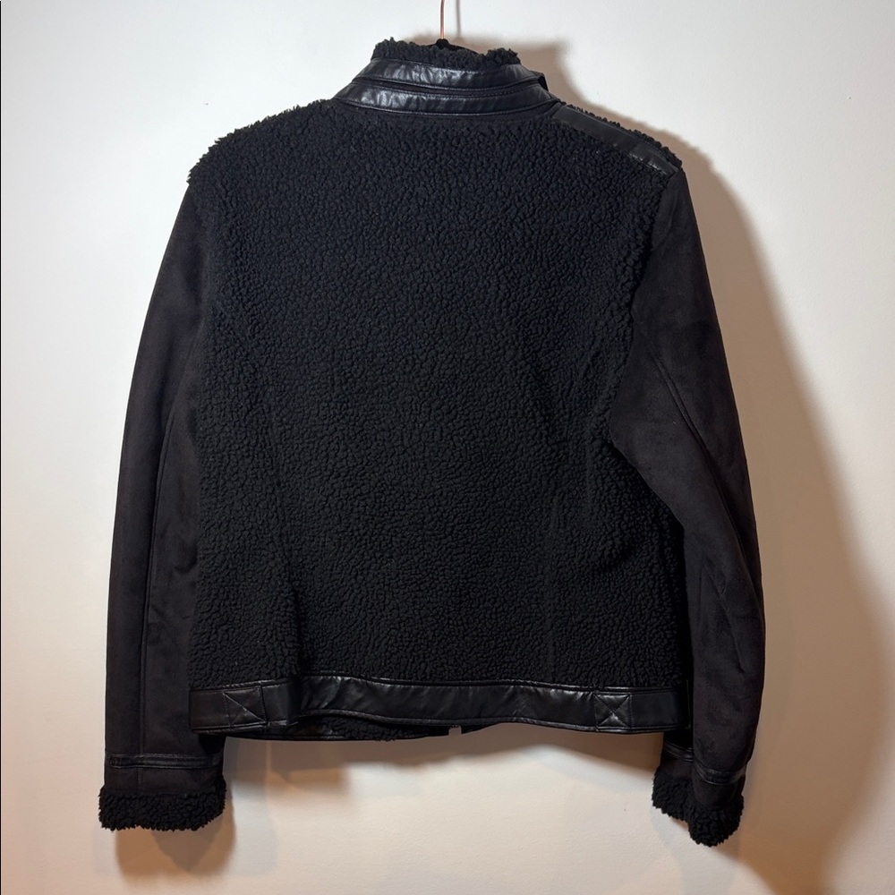 Members Only Women’s Black Moto Faux Suede Plush Jacket - NWT - XL - Picture 11 of 16